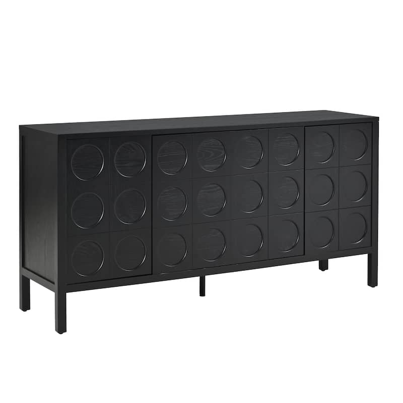 Storage Sideboard Cabiney with Unique Geometric Circle Door Design