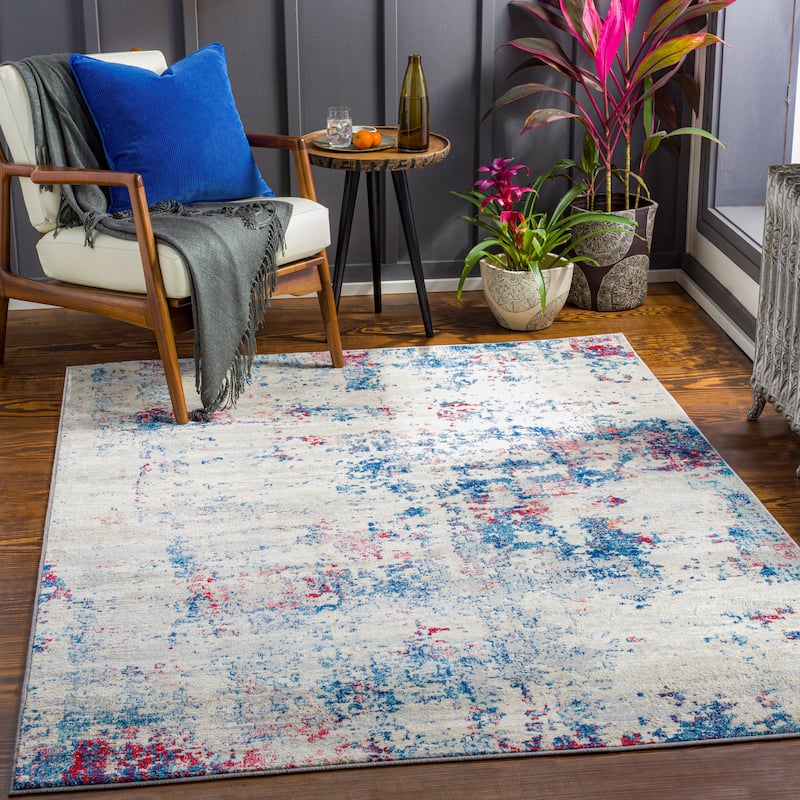 Livabliss Millo Industrial Abstract Area Rug - Garnet - 8'10" x 12'3"