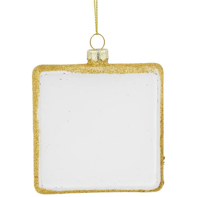 3.5" Crossword Puzzle with Pencil Glass Christmas Ornament
