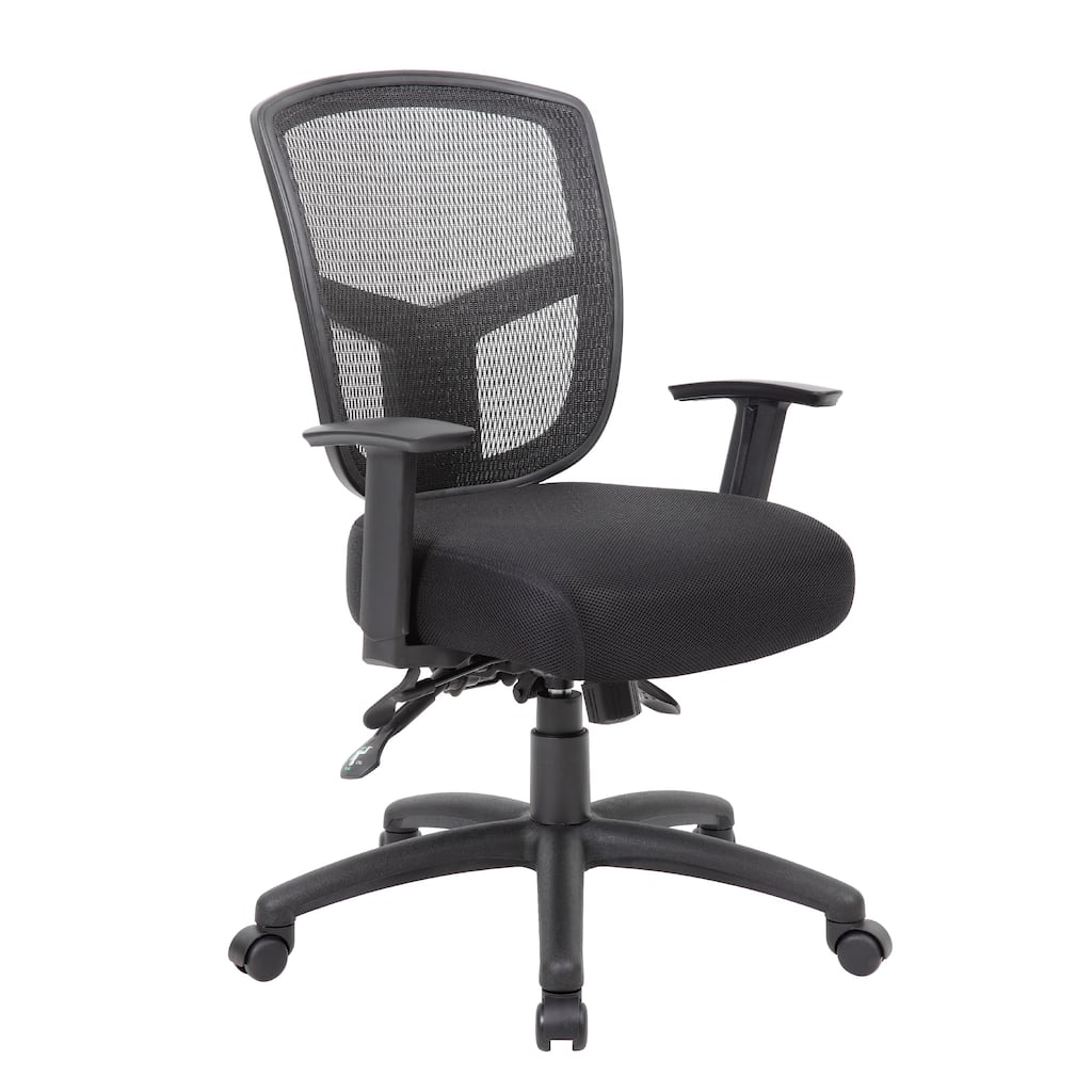 Oyo Swivel Task Chair, Black Mesh, Commercial Multi-Tilt, Caster Wheels