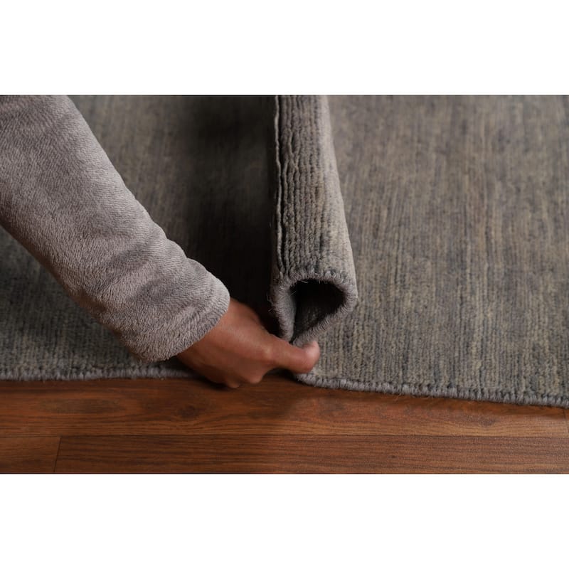 Hand Knotted Oriental 100% Wool Carpet Modern Modern Greys & Charcoal Gabbeh Area Rug - 5' 0'' X 3' 6''