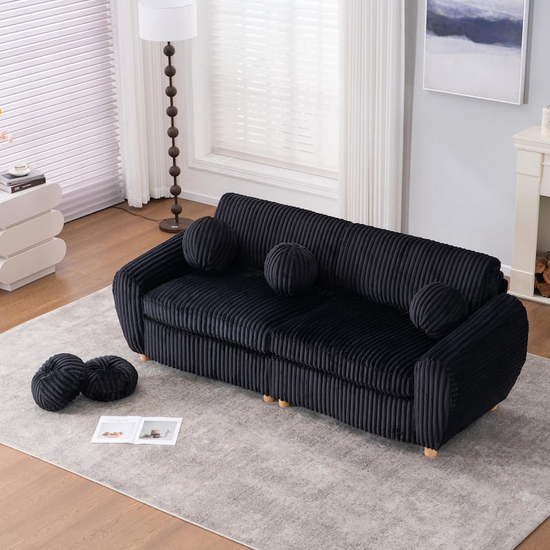 84" Corduroy Sofa - Modern Oversized Loveseat