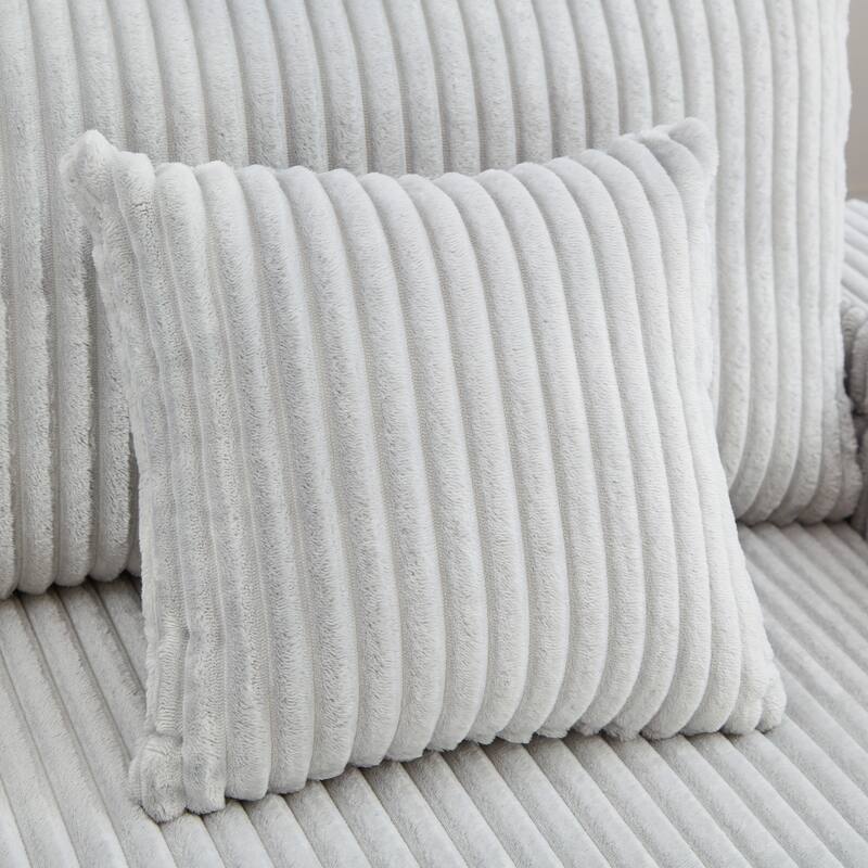 Corduroy Chaise Lounge Sofa Loveseat Sleeper Sofa with Adjustable Backrest, Cup Holders, Phone Holder and Dual Storage Armrest