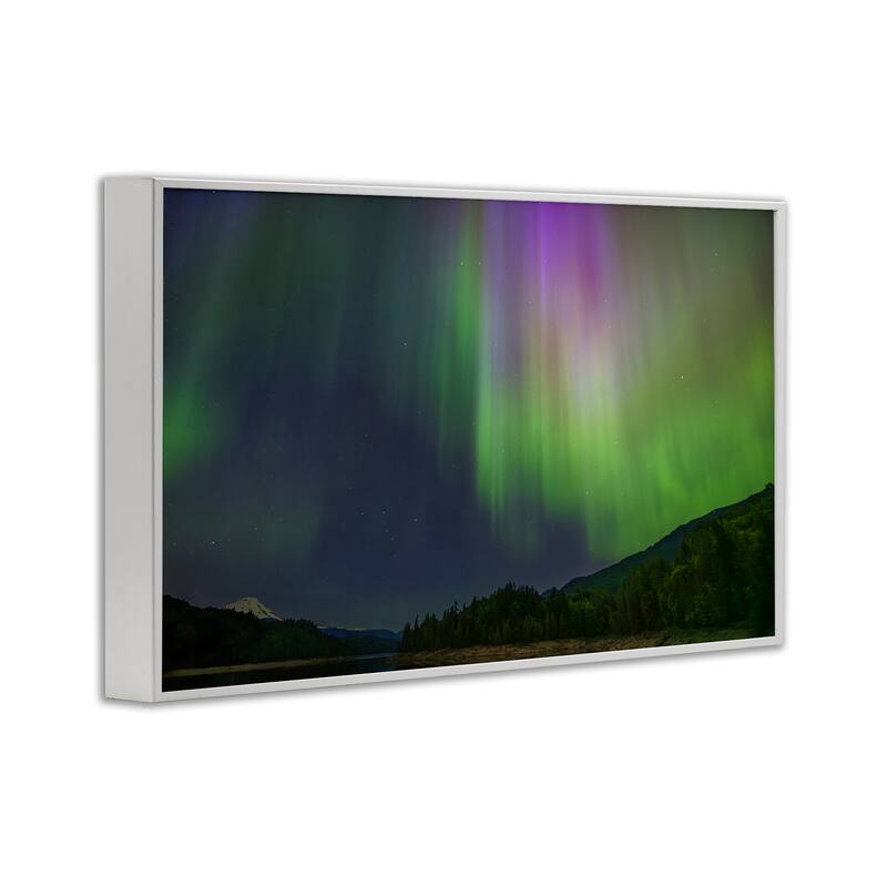 Stupell Green Glowing Northern Lights Framed Giclee Art Design By Nancy Crowell