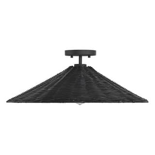 Trade Winds Lighting 1-Light Wicker Ceiling Light