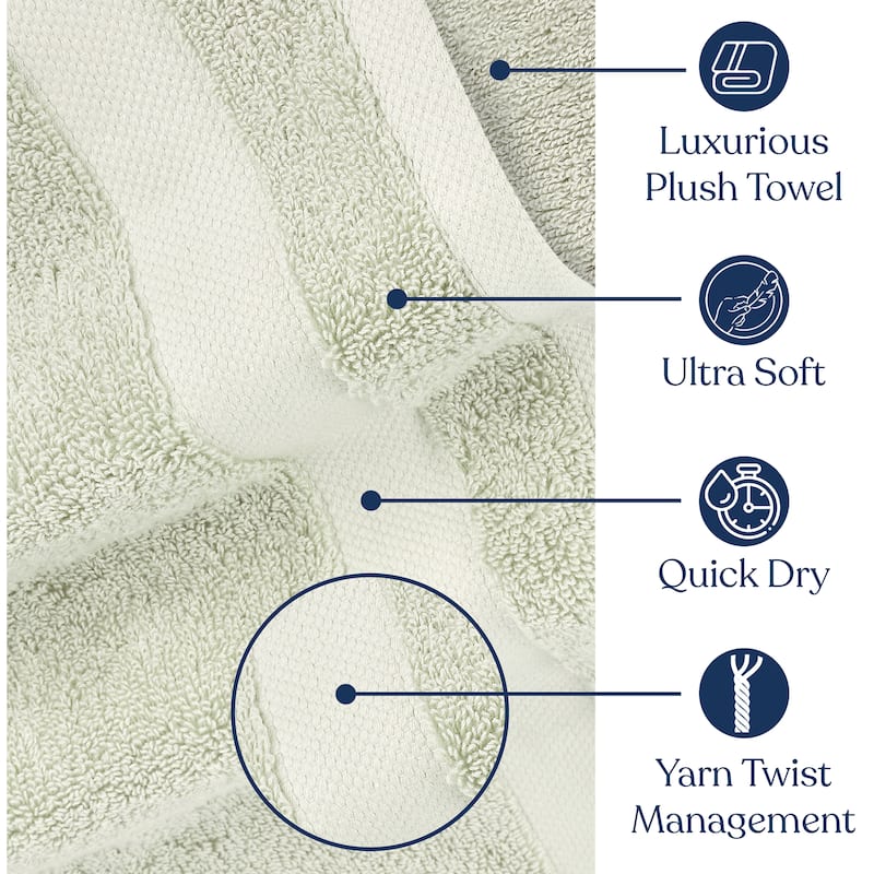 Delara Organic Cotton Luxuriously Plush Bath Towel Pack of 4 |GOTS & OEKO-TEX Certified |650 GSM Long Staple