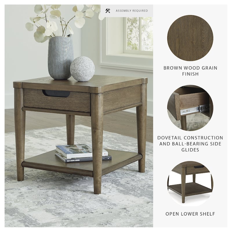 Signature Design by Ashley Roanhowe Brown End Table - 24"W x 26"D x 24"H