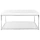 preview thumbnail 3 of 4, SAFAVIEH Malone White/Chrome High Gloss Coffee Table - 35" W x 35" D x 16" H