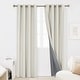 preview thumbnail 93 of 95, Deconovo Faux Linen Total Blackout with Coating Curtains (2 Panel) 42W x 63L - Cream