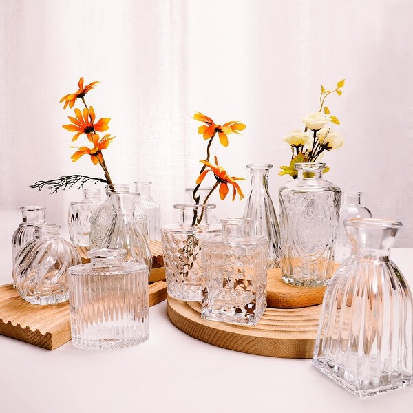 Antique Glass Vase セット Glass Bud Vase Set of 60 Pcs,Small Clear Glass Bud Vases in