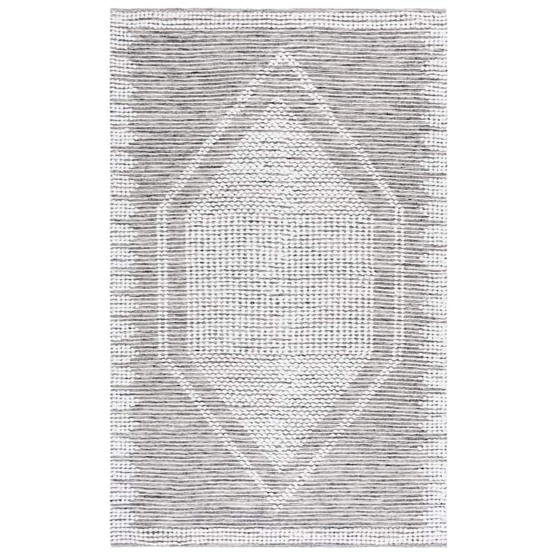 SAFAVIEH Handmade Montauk Bryngerdur Casual Cotton Rug - 6' x 9' - Black/Ivory