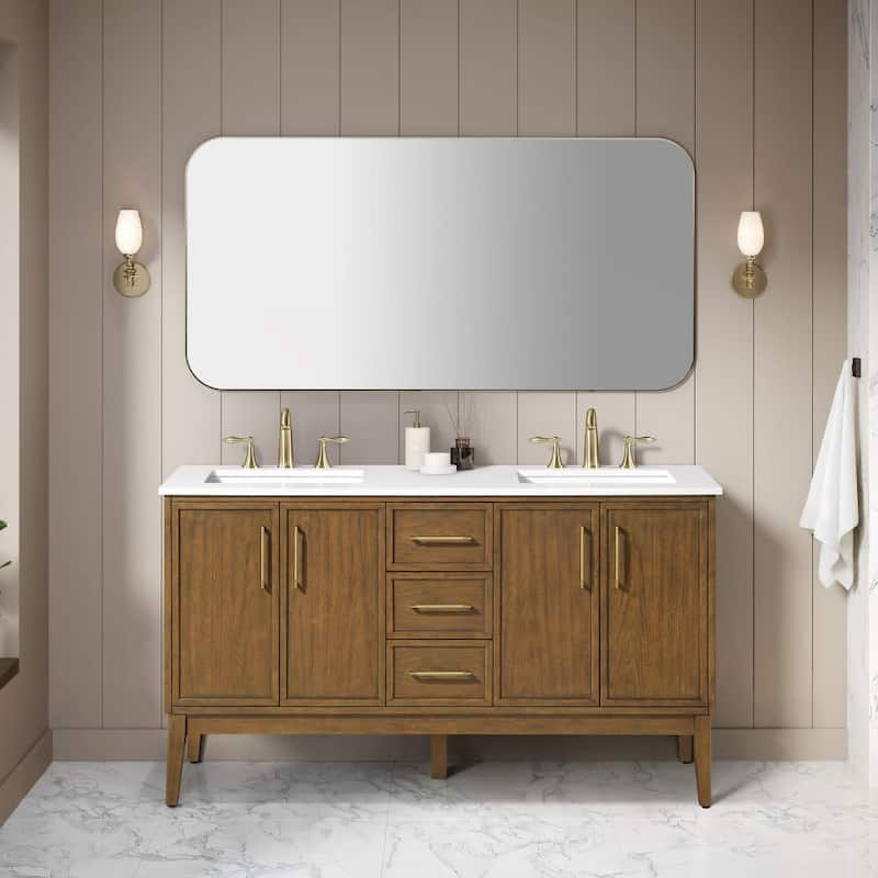 Ove Decors KIRA-60 Kira 60" Free Standing Double Basin Vanity Set with