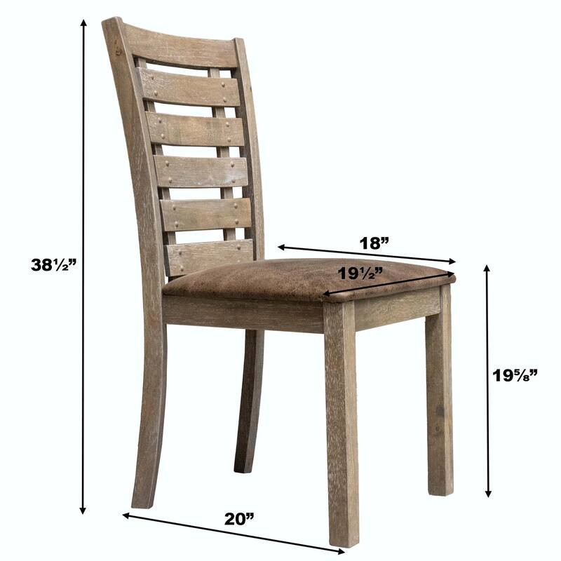 Modern Farmhouse with Distressed Ladderback Design Dining Chairs， Set of 2