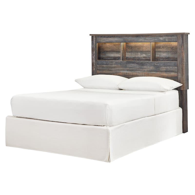 Drystan Rustic Brown Bookcase Headboard - Full