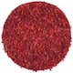 SAFAVIEH Handmade Leather Shag Carlijn Modern Decorative Rug - 4' x 4' Round - Red
