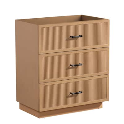 Modern Wall-Mounted Bathroom Sink Vanity, Durable MDF Board with Convenient Storage - 29in L