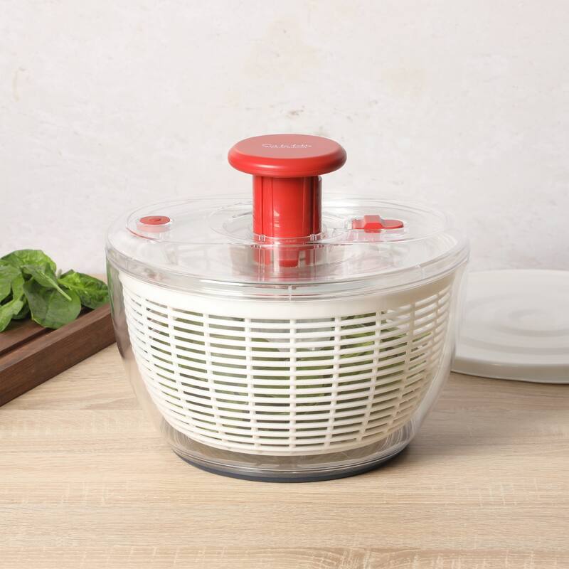Sur La Table Kitchen Essential 6.3 Qt Salad Spinner, Fruit Wahser, Fruit Washing Bowl with Strainer, Vegertable Cleaner