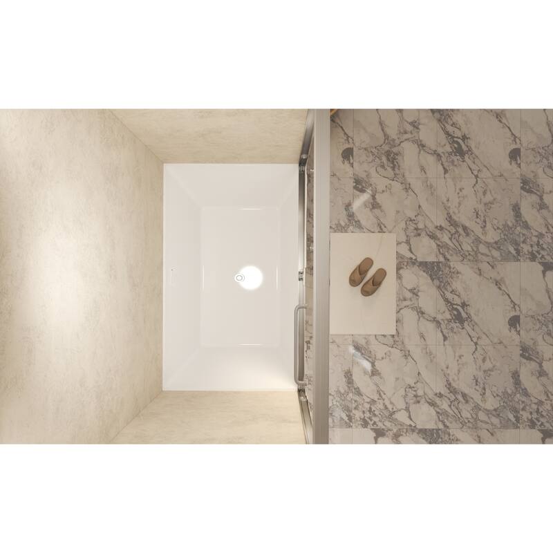 GDFStudio - Landon Modern Double-Sliding Tempered Glass Shower Door Set