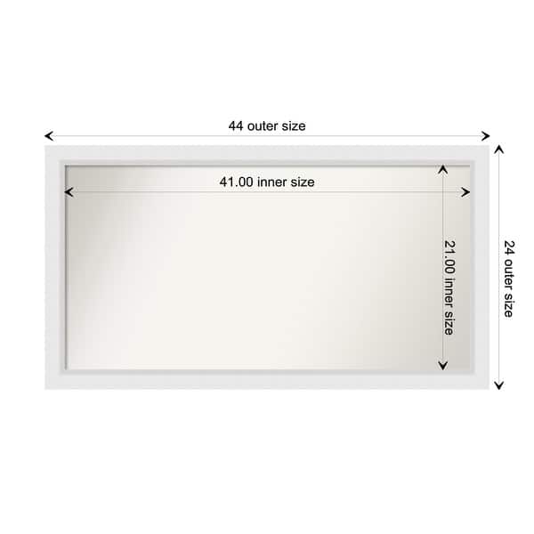 dimension image slide 19 of 93, Wall Mirror Choose Your Custom Size - Extra Large, Blanco White Wood
