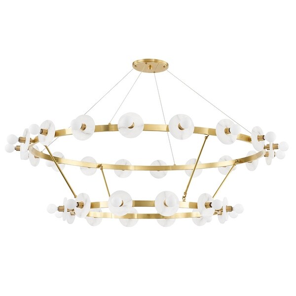 Hudson Valley Austen 30-Light Chandelier with White Spanish Alabaster. Opens flyout.
