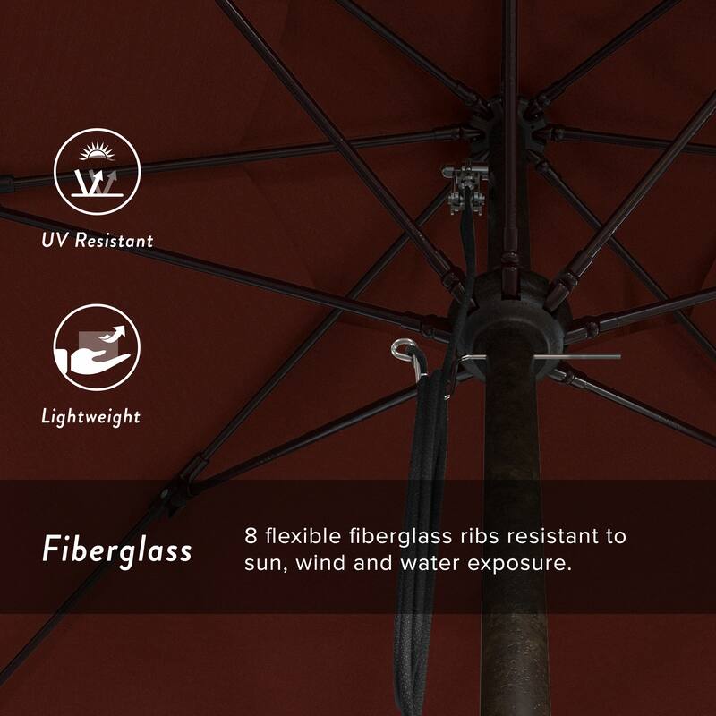California Umbrella 11' Venture Series Patio Umbrella, Bronze Aluminum Pole Fiberglass Ribs Pulley Lift Sunbrella