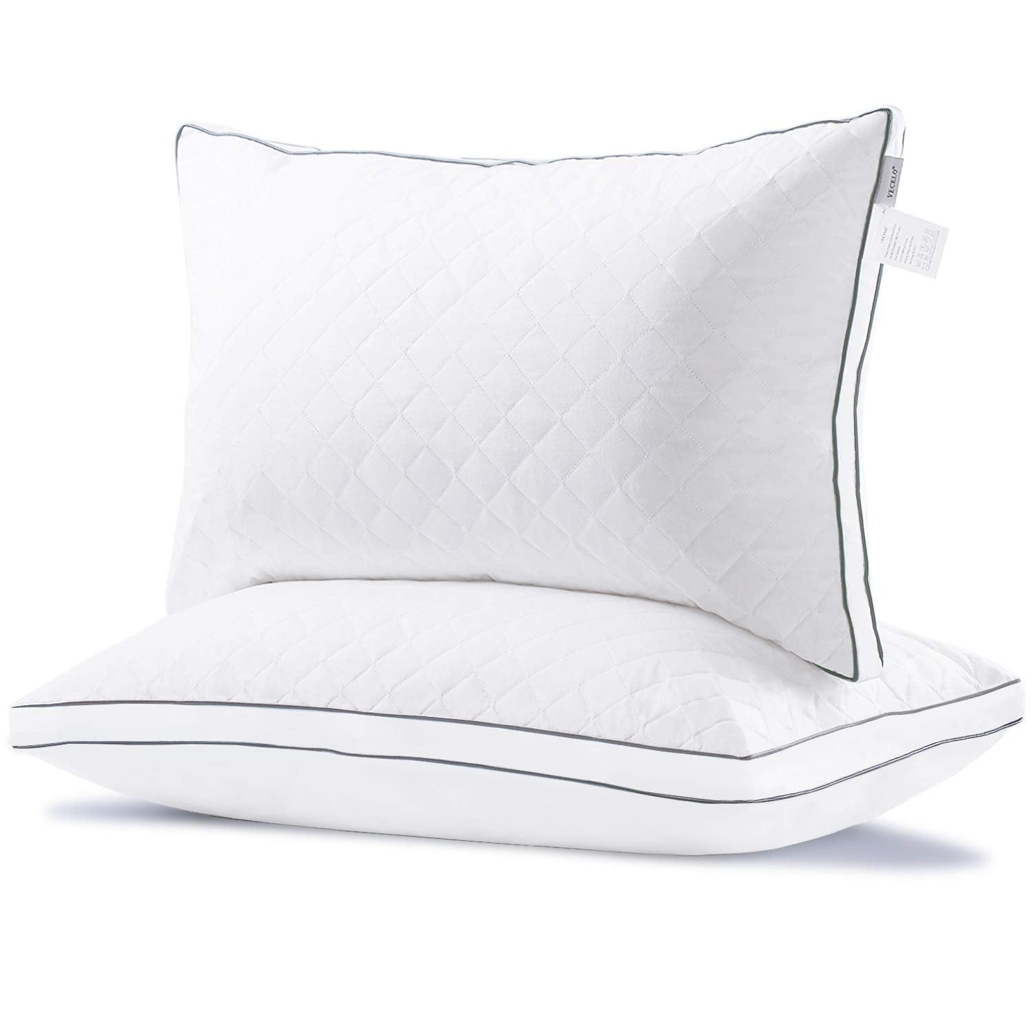 Shop Queen Size Luxury Quilted Bed Pillows For Sleeping 2 Pack