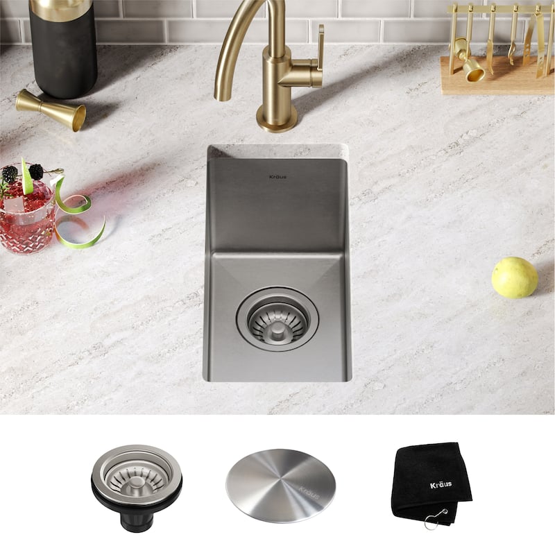 KRAUS Standart PRO Undermount Single Bowl Stainless Steel Kitchen Sink - 9 1/2 inch (9.5"L x 18"W x 8.5"D)