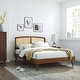 preview thumbnail 10 of 17, Sierra Cane and Wood Full Platform Bed With Splayed Legs