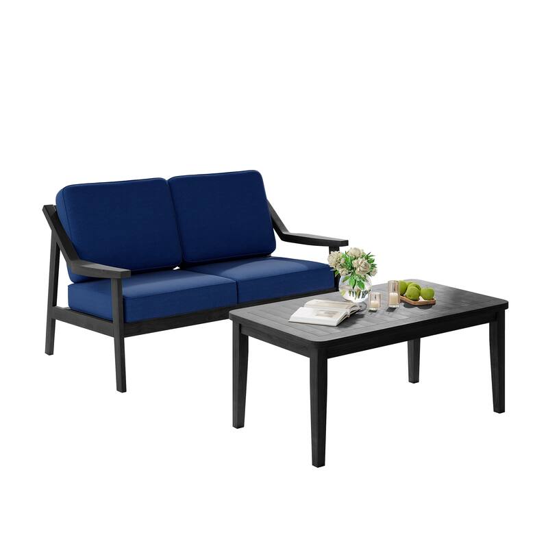 Outdoor Patio Wood Bistro Set/Loveseat Set