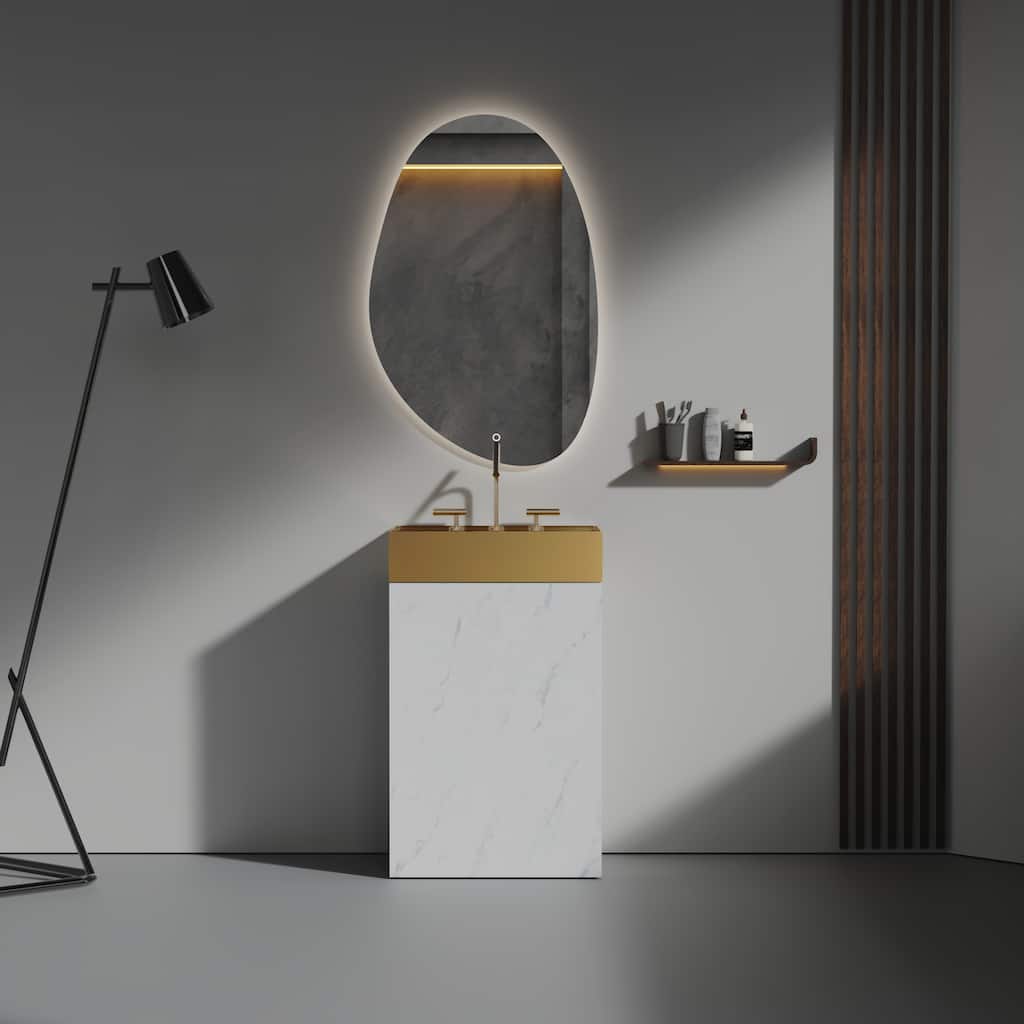 Sophisticated Bathroom Vanity with Integrated Sink and Ample Storage