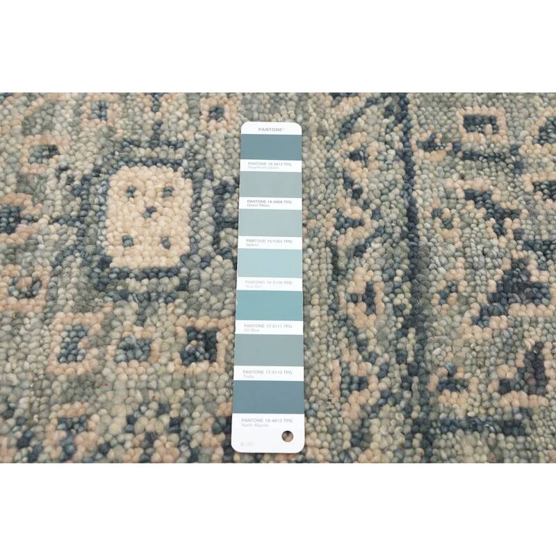 ECARPETGALLERY Hand-knotted Mamluk Light Teal Wool Rug - 7'9 x 9'10