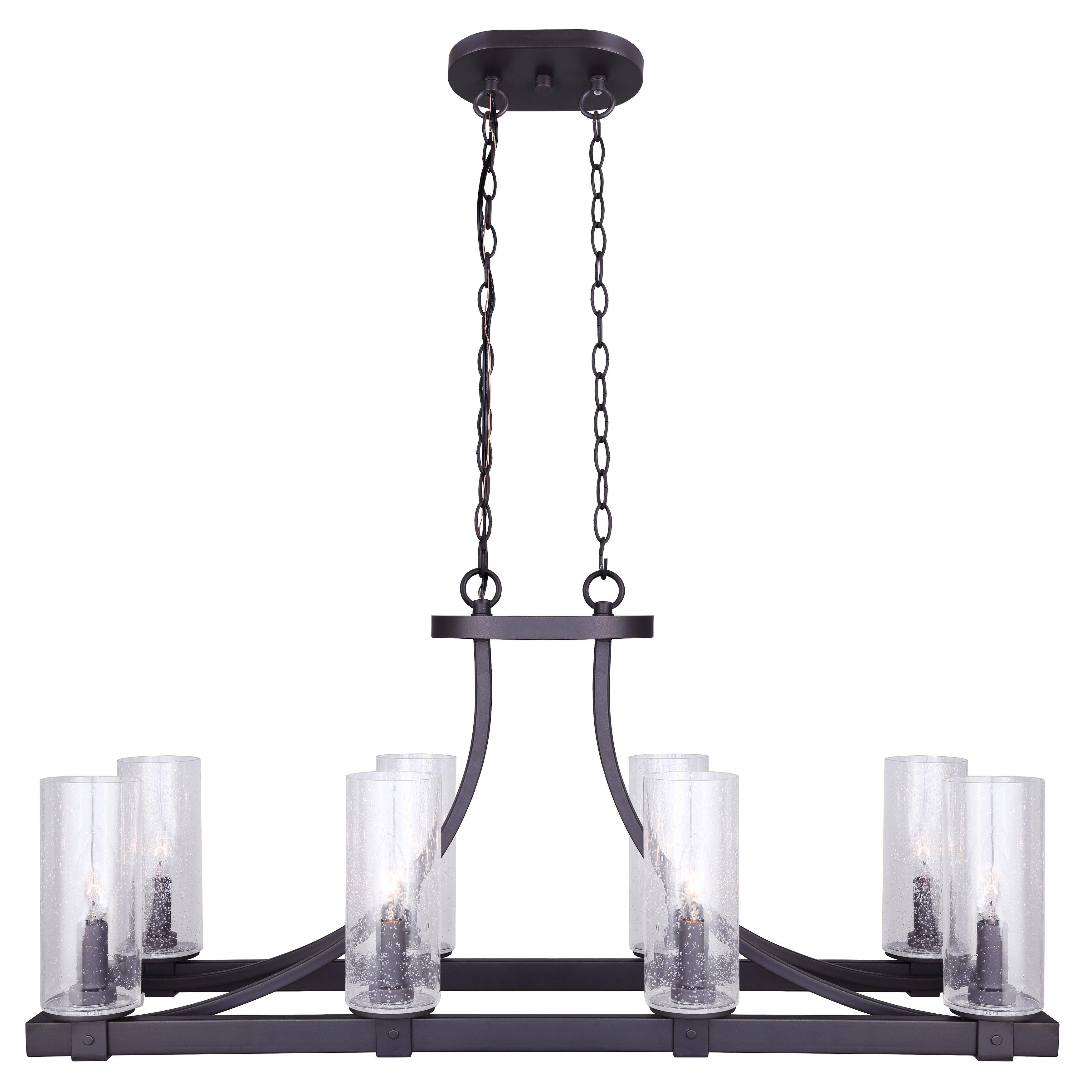 Shop Canarm Nash 8 Light Chandelier With Seeded Glass Oil Rubbed