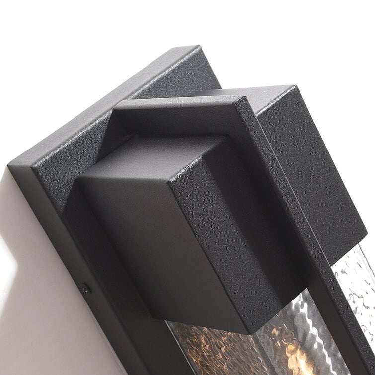 Maxax Black/Sand Black 13'' H Water Glass Outdoor Flush Mount with Dusk to Dawn (Set of 2)
