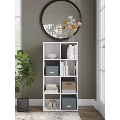 Signature Design by Ashley Onita White 8 Cube Organizer - 24" W x 12" D x 47" H