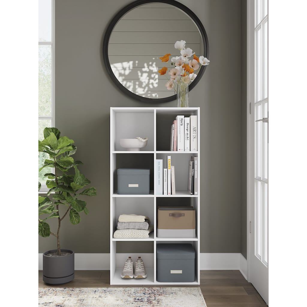 Signature Design by Ashley Onita White 8 Cube Organizer - 24" W x 12" D x 47" H