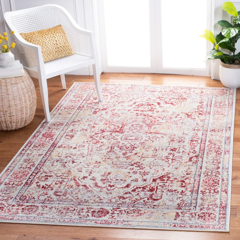 SAFAVIEH Brentwood Þordis Oriental Medallion Rug - 5'3" x 7'6" - Ivory/Red