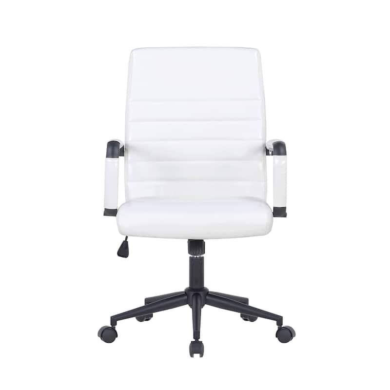 Porthos Home Francis Swivel Office Chair, PU Leather, Roller Wheels