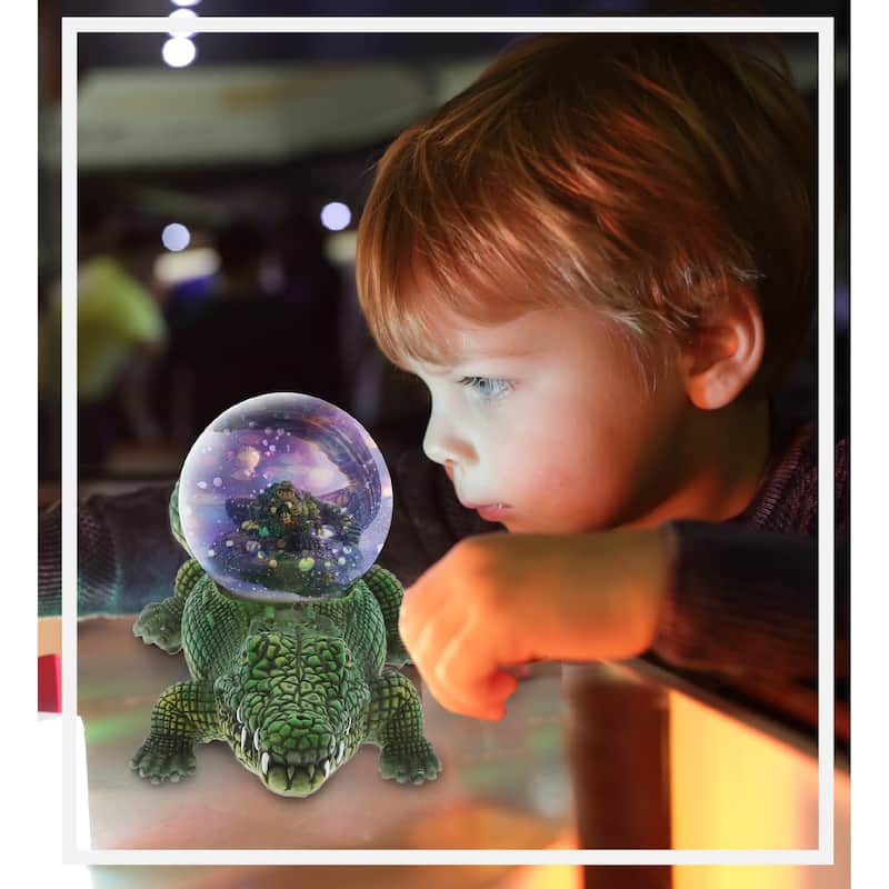 CoTa Global Alligator Snow Globe - Figurine with Sparkling Glitter - 7Lx2.5Wx2.5H inches