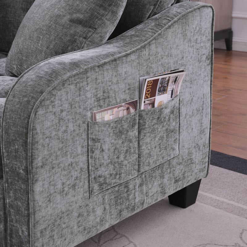 Sofa Comes with Two Small Throw Pillows, Suitable for Living Room and Bedroom