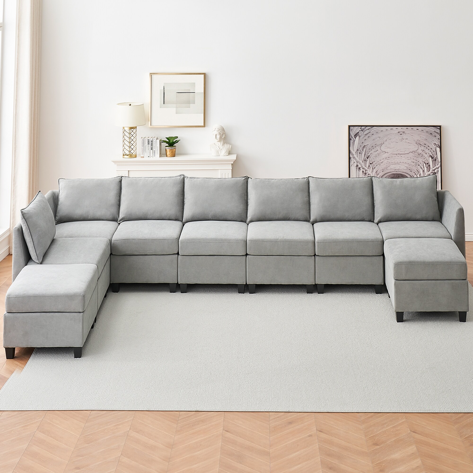 Aiden 9 piece Sectional Sofa Bed Set Reversible Modular Sofa Couch with Storage 9 Seat On Sale Bed Bath Beyond 39884062