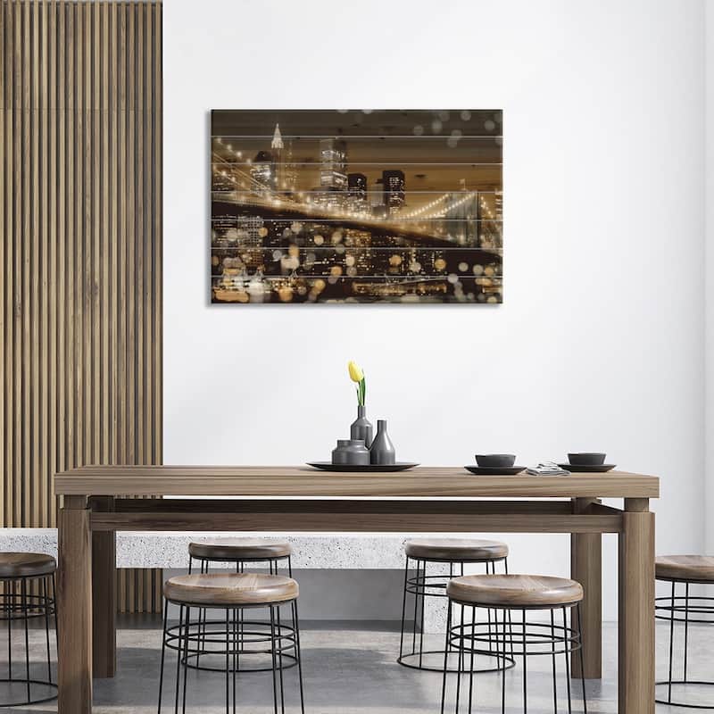 New York II Print On Wood by Kate Carrigan - Multi-Color