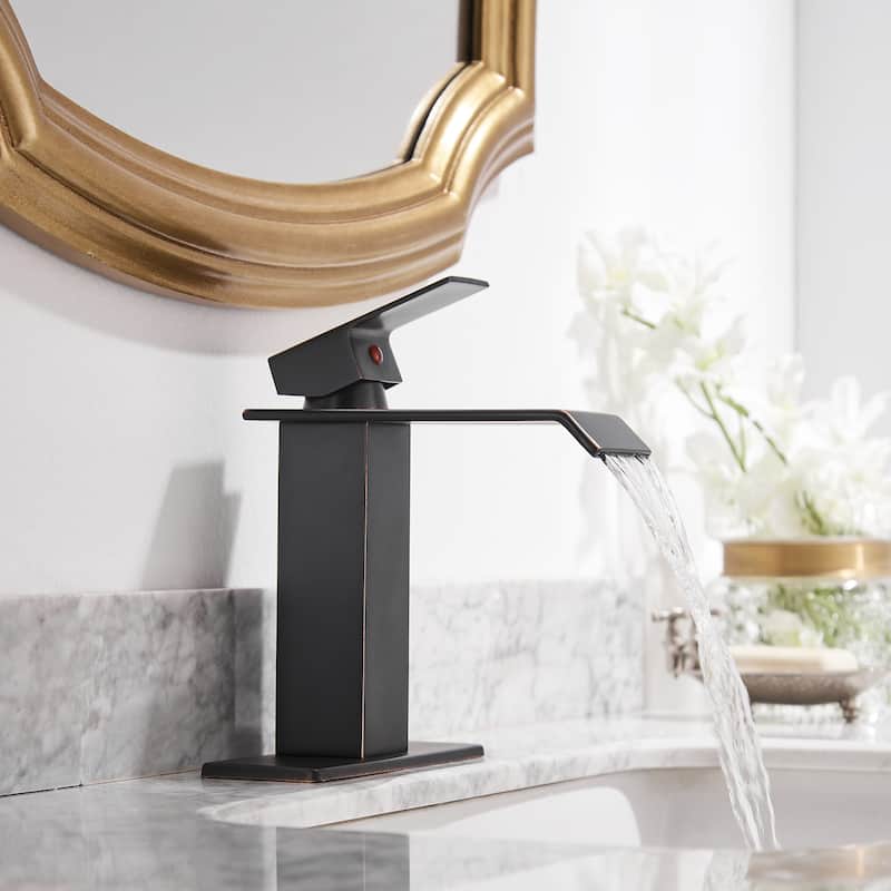 Single-Hole Low-Arc Bathroom Faucet with Drain
