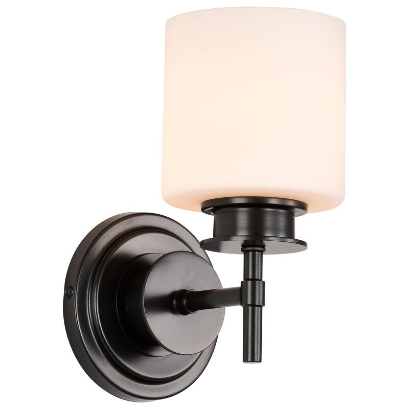 Warren 1 Light Vanity Gun Metal with Satin White Glass - Gun Metal