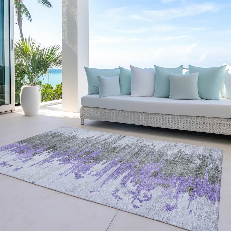 Machine Washable Indoor/ Outdoor Chantille Modern Ombre Rug