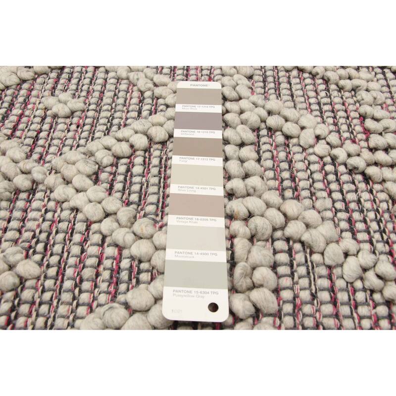 ECARPETGALLERY Braid weave Sienna Grey Wool Rug - 5'0 x 8'3