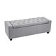 preview thumbnail 7 of 21, Porthos Home Iara Fabric Upholstered Flip Top Storage Ottoman Bench Grey