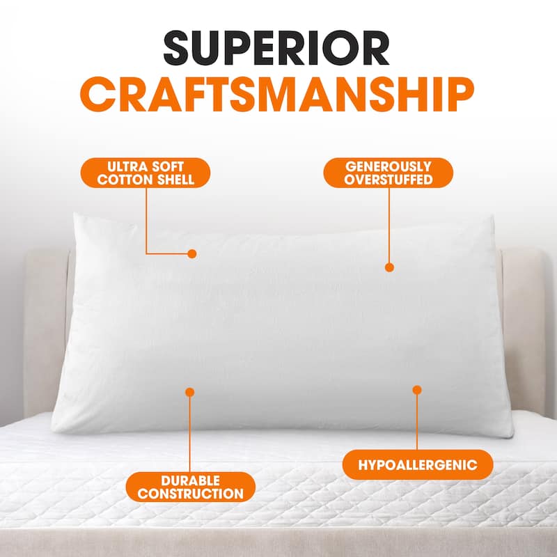 Cheer Collection Ultra Supportive Oversized Reading Wedge Pillow - White