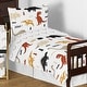 preview thumbnail 6 of 4, Mod Dino Boy Girl 5pc Toddler Comforter Set - Orange Tan Rust Taupe Mustard Yellow Beige Brown Black Modern Dinosaur Boho Arrow