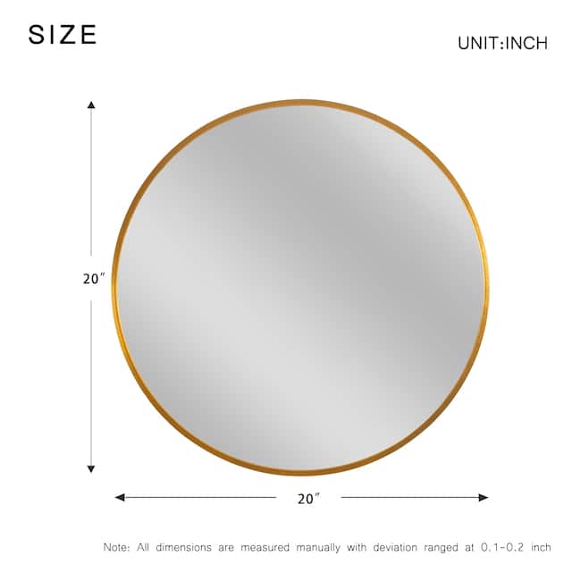 Neutypechic Modern Thin Frame Wall-Mounted Vanity Round Mirror