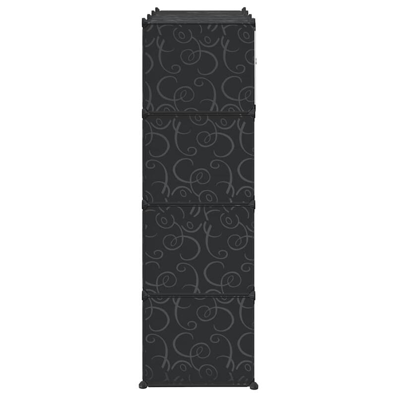 vidaXL Modular Cabinet with 9 Compartments 42.9"x14.4"x56.3" Black and White - 42.9" x 14.4" x 56.3"